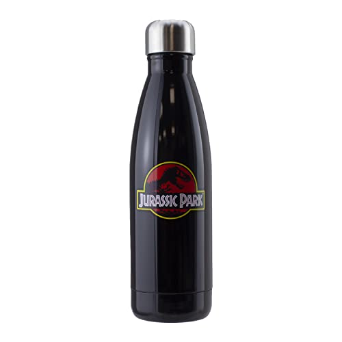 Paladone Jurassic Park Trinkflasche aus Metall | Offiziell lizenziertes Film-Merchandise, Schwarz von Paladone