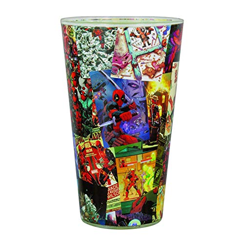 Paladone Marvel Glas Deadpool transparent, bedruckt,aus Glas, Fassungsvermögen ca. 450 ml., in Geschenkkarton. von Paladone