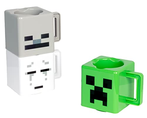 Minecraft Stacking Coffee Mugs, Set of 3, Creeper Skeleton and Ghast Cup Designs, Gift for Minecraft Gamers and Kids, 250 ml Capacity von Paladone