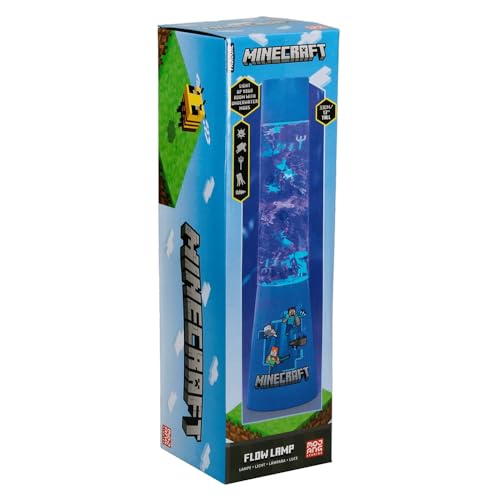 Paladone PP10069MCF Minecraft Glitzer Lavalampe, Flow Lamp Stimmungsbeleuchtung, 33 cm, Plastic, Multi Tischlampe - Lampe - Schreibtischlampe, Mehrfarbig von Paladone