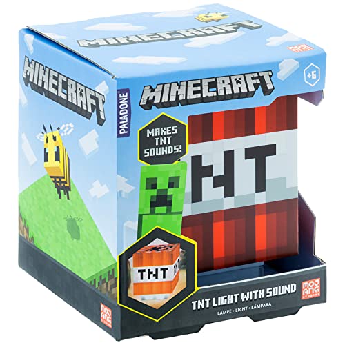 Minecraft TNT Licht mit In-Game-Sounds - Offiziell lizenziertes Handheld-Nachtlicht & lustiges Minecraft-Spielzeug für Kinder, Zimmerdeko, Geschenk für Gamer Minecraft TNT Licht mit In-Game-Sounds - Offiziell lizenziertes Handheld-Nachtlicht & lustiges Minecraft-Spielzeug für Kinder, Zimmerdeko, Geschenk für Gamer von Paladone