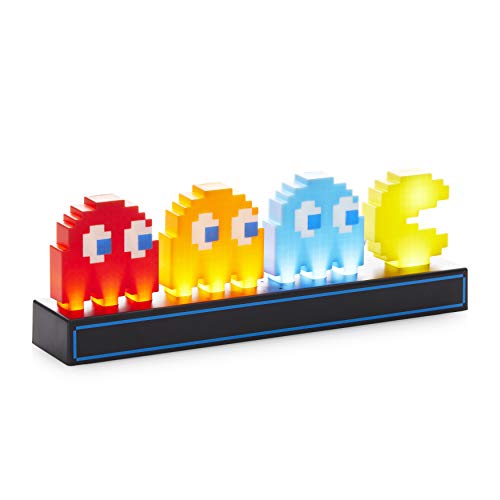 Pac Man & Geister Schreibtischlicht - Offiziell lizenziert, schallreaktiv mit 3 Lichtmodi, betrieben über USB oder Batterie, Gaming-Raum-Deko, Retro-Gamer-Geschenk von Paladone