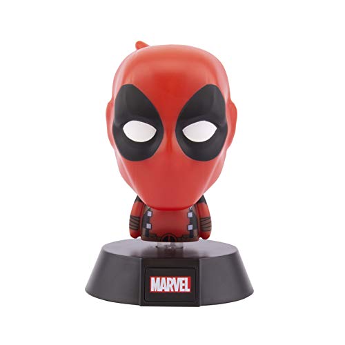 Paladone Deadpool 3D Icon Light BDP | Offiziell Lizenziertes rotes helles Nachtlicht oder Schreibtischlampe | Geschenk für Marvel-Fans | angetrieben durch 2 x AAA Batterien von Paladone