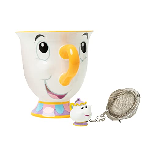 Paladone Disney Tasse & Teesieb Set Tassilo weiß, bedruckt, aus Keramik/Kunststoff, Fassungsvermögen ca. 250 ml von Paladone