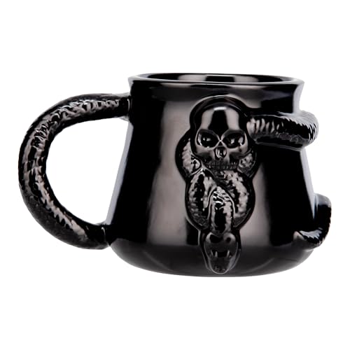 Paladone Harry Potter Dark Mark Nagini Schlange Tasse, offiziell lizenzierte 400ml schwarze Keramik Kaffeetasse, Todesser Design, Wizarding World Merchandise, Geschenk für Erwachsene & Potterheads von Paladone