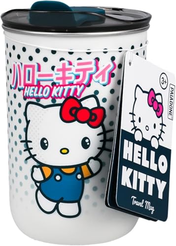 Paladone Hello Kitty Reisebecher – Offiziell lizenzierte Sanrio-Kaffeetasse mit Deckel, isoliert für heiße oder kalte Getränke, 350 ml von Paladone
