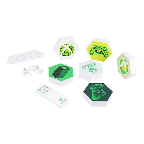 Paladone Hexagon LED-Leuchten, Xbox - Frei stehend oder zur Wandmontage, anpassbare Dekoration für das Spielezimmer mit ferngesteuertem Lichtwechsel und musikreaktiven Modi von Paladone