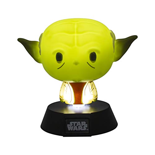 Paladone Icon BDP | Offiziell lizenziertes Sammlerstück | Jedi Master Yoda Nachtlicht 10 cm hoch | Angetrieben durch 2 x AAA Batterien, Grün von Paladone