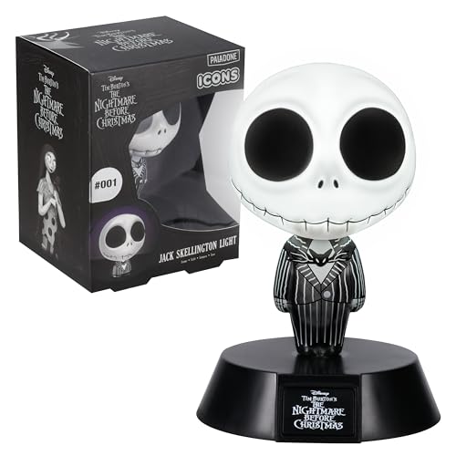 Jack Skellington Icon Light - Offiziell lizenziertes Nightmare Before Christmas Merchandise, Sammlergeschenk für Filmfans, gruseliges Halloween-Dekor, batteriebetrieben, (10 cm) | Paladone von Paladone