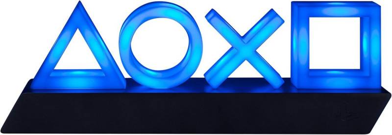Paladone LED Nachttischlampe PlayStation 5 Icons Light mit Musikreaktions-Modus, LED fest integriert, blau, Offizielles PlayStation-Produkt von Paladone