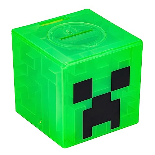 Minecraft Creeper Maze Safe - Offiziell lizenziertes Sparschwein, Labyrinth lösen, um Geld freizuschalten, Sammlerartikel mit dekorativen Aufklebern, Geschenk für Gamer von Paladone