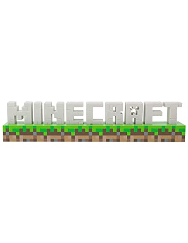 Minecraft Logo Leuchte - Offiziell lizenziertes Merchandise, 2 Lichtmodi, Batterie- oder USB-betrieben, Schlafzimmer- oder Gaming-Raum-Deko von Paladone