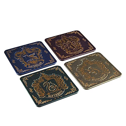 Paladone PP4257HPV2 Harry Potter Untersetzer für Getränke - Hogwarts Wappen Design - Premium Metall Getränkeuntersetzer, 1 x 9 x 9 cm von Paladone