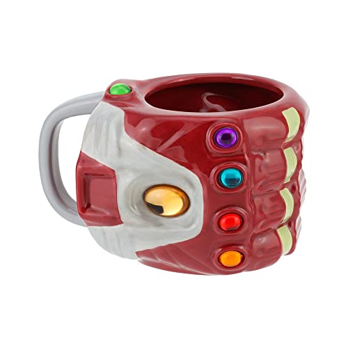 Paladone PP6599MAEG Nano Gauntlet Shaped Mug Marvel Avengers: Endgame 3D-Trinkbecher aus Keramik, Übergröße, Dolomit, Rot von Paladone