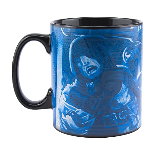 Paladone PP6637DD Dungeons and Dragons Tasse aus Keramik, hitzeempfindlich, Farbwechsel groß, perfekte Geschenkidee für Gamer, offizielles Lizenzprodukt, 550 ml Fassungsvermögen, blau/schwarz von Paladone