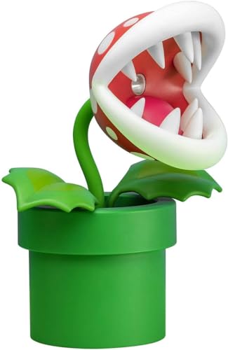 Paladone Piranha Plant Lampe BDP | LED-Licht mit flexiblem Kopf Nintendo Fans | Offiziell Lizenziertes Super Mario | 33 cm hoch, USB-betrieben, Plastik, Rot/Grün, 33cm Tall, PP6348NN von Paladone