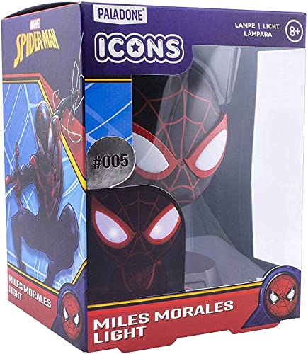 Paladone Spider-Man - Miles Morales - Tischlampe | Original Marvel Merchandise, Schwarz, 10 cm, PP6606SPM von Paladone