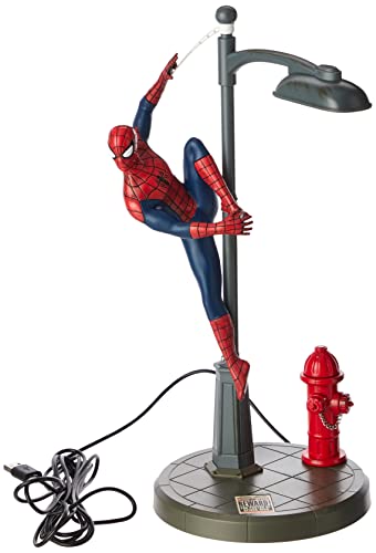Paladone Spiderman Lamp, Spidey Table Lamp Licensed Marvel Comics Merchandise, Red, Blue, Gray, PP6369MC von Paladone