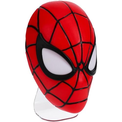 Paladone Spiderman Maskenlampe-Schreibtischlampe oder an der Wand montierbares Marvel-Merchandise-USB-Kabel inklusive, Red, One Size von Paladone