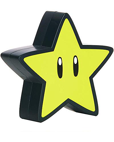 Paladone Star Licht mit Sound BDP Offizielles Lizenzprodukt Super Mario Nintendo Nachtlicht Gamer, 12 cm hoch, 3 x AAA-Batterien, gelb, 12cm Tall von Paladone
