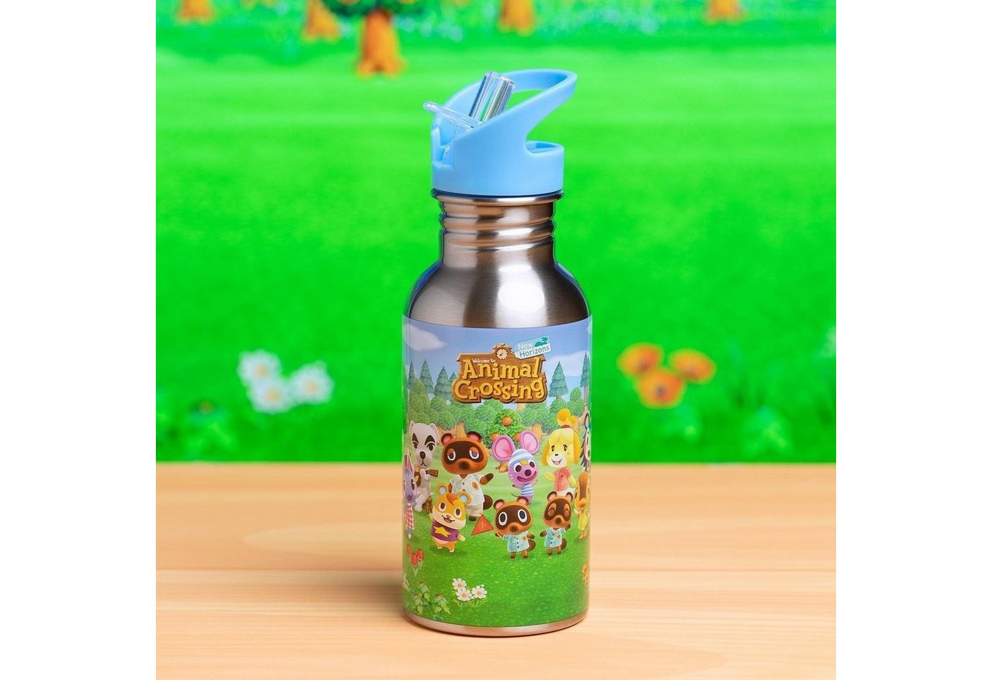 Paladone Thermoflasche Animal Crossing Charakter Trinkflasche, auslaufsicher, liz. Merchandise Flasche von Paladone