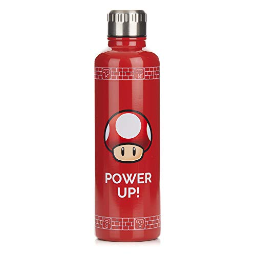 Super Mario Bros Power Up Kunststoff Wasserflasche - Auslauf- und auslaufsicheres Deckeldesign - 500 ml von Paladone