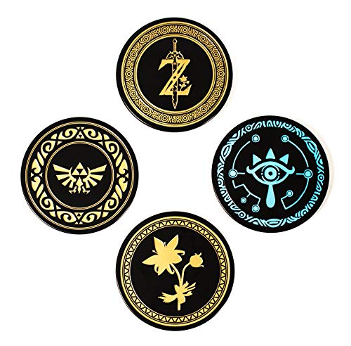 The Legend of Zelda Metall-Getränkuntersetzer mit Korkrückseite - Offiziell Lizenziertes Nintendo-Merchandise, Geschenk für Gamer, Set aus 4 von Paladone