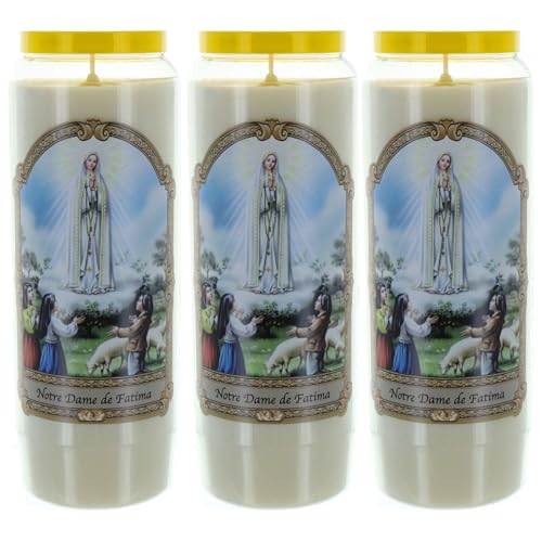Novene Dame de Fatima, 17,5 cm – Kerze Novene – Christian Kult aus pflanzlichem Wachs von Palais du Rosaire