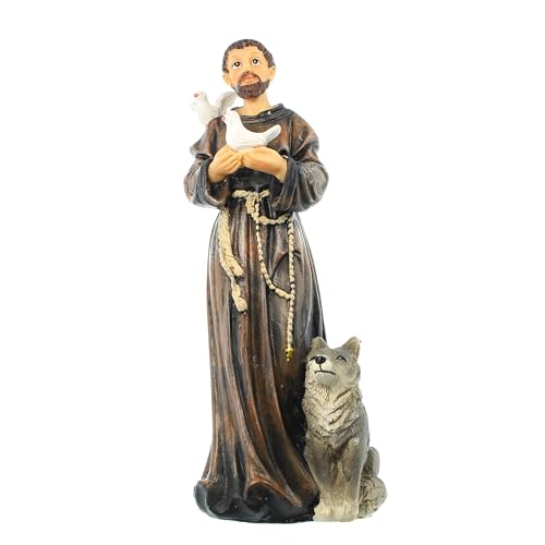 Palais du Rosaire Statue des Heiligen Franziskus von Assisi mit Wolf, aus Kunstharz, 20 cm – Statuen – Christlicher Kult aus Kunststoff Palais du Rosaire Statue des Heiligen Franziskus von Assisi mit Wolf, aus Kunstharz, 20 cm – Statuen – Christlicher Kult aus Kunststoff von Palais du Rosaire