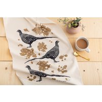 Fasan Geschirrtuch Handbedruckt & Eichel Baumwolltuch von PalamarDesigns
