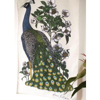 Pfau Und Kamelie Geschirrtuch von PalamarDesigns