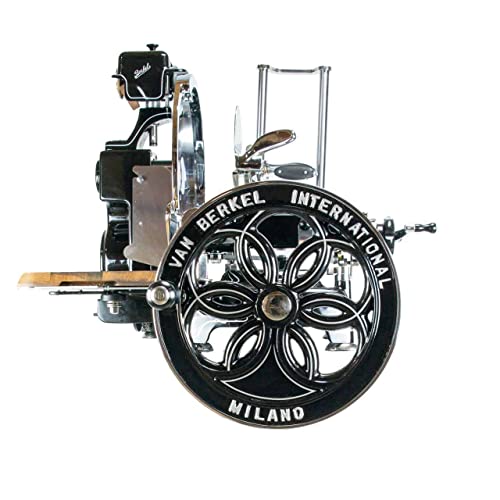 Berkel Aufschnittmaschine – Volano B114 schwarz – Wunderschöne Schwungradmaschine + 100% handgefertigtem Schneidebrett Unikat von Palatina Werkstatt