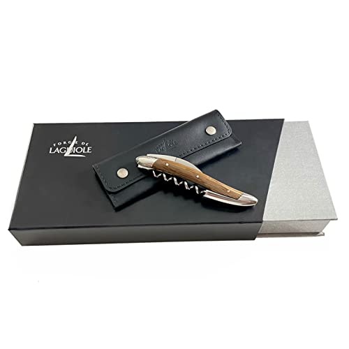 Forge de Laguiole Kellnermesser Sommelierbesteck - Griff Fossile Mooreiche - Edelstahl glänzend + Lederetui+Poliertuch Forge de Laguiole Kellnermesser Sommelierbesteck - Griff Fossile Mooreiche - Edelstahl glänzend + Lederetui+Poliertuch von Palatina Werkstatt