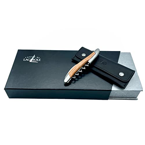 Forge de Laguiole Sommelier Bruyere Inox Satiniert, handgefertiges Kellnermesser weiches Lederetui + Poliertuch Forge de Laguiole Sommelier Bruyere Inox Satiniert, handgefertiges Kellnermesser weiches Lederetui + Poliertuch von Palatina Werkstatt