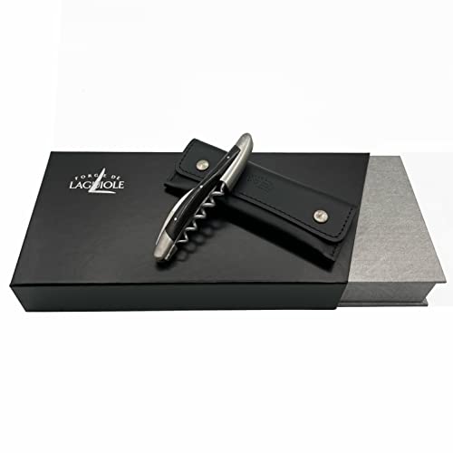 Forge de Laguiole Sommelier Ebenholz Matt, handgefertiges Kellnermesser weiches Lederetui + Poliertuch Forge de Laguiole Sommelier Ebenholz Matt, handgefertiges Kellnermesser weiches Lederetui + Poliertuch von Palatina Werkstatt