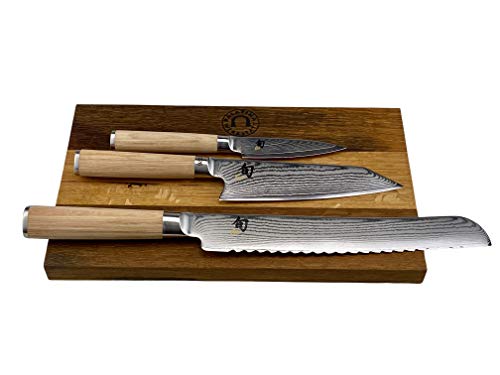 Kai Shun Classic White Set | DM-0700W Officemesser| DM-0777W limitiertes Kochmesser | + DM-0705W Japanisches Brotmesser | + 30x18 cm Schneidebrett Kai Shun Classic White Set | DM-0700W Officemesser| DM-0777W limitiertes Kochmesser | + DM-0705W Japanisches Brotmesser | + 30x18 cm Schneidebrett von Palatina Werkstatt