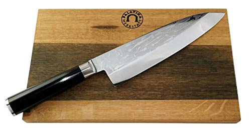 Kai Shun Geschenkset | Pro SHO VG-0003 Deba Messer 21 cm | + von Hand gefertigtes Schneidebrett aus Fassholz, 30x18 cm | 275,- € von Palatina Werkstatt