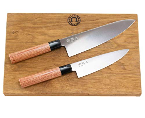 Kai Shun Seki Magoroku Redwood Messer-Set | großes und kleines Kochmesser| + großes massives Schneidebrett aus Eiche, 34x21 cm | VK: 206,90 € von Palatina Werkstatt