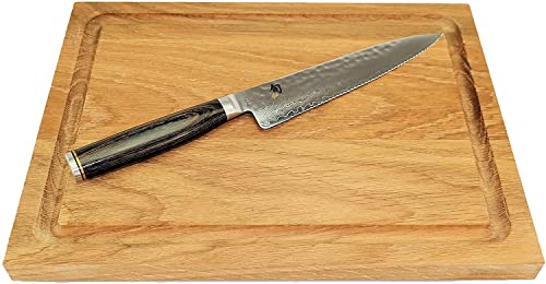 Kai Shun Tim Mälzer Angebotsset TDM-1722 Allzweckmesser, 16,5 cm Damastklinge mit Wellenschliff + handgefertigtes Eichenbrett 30x22 cm Kai Shun Tim Mälzer Angebotsset TDM-1722 Allzweckmesser, 16,5 cm Damastklinge mit Wellenschliff + handgefertigtes Eichenbrett 30x22 cm von Palatina Werkstatt