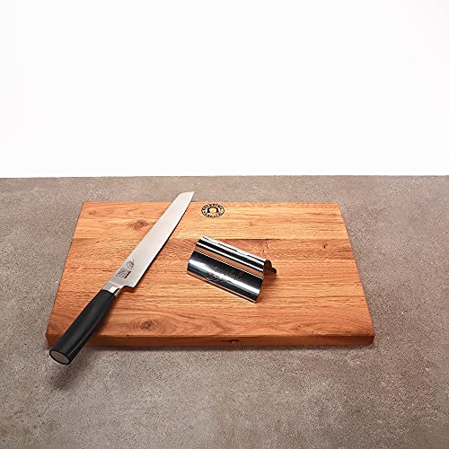 Kai Shun Tim Mälzer Kamagata scharfes Schinkenmesser TMK-0704 + handgefertigtes Eichenbrett 40x25 cm + Berkel Schinkenzange von Palatina Werkstatt