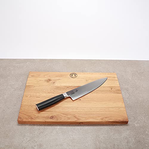 Kai Shun Tim Mälzer TMK-0706 Kochmesser 20 cm, ultrascharfes Japan Messer + handgefertigtes Schneidebrett aus Eiche, 40x25 cm von Palatina Werkstatt