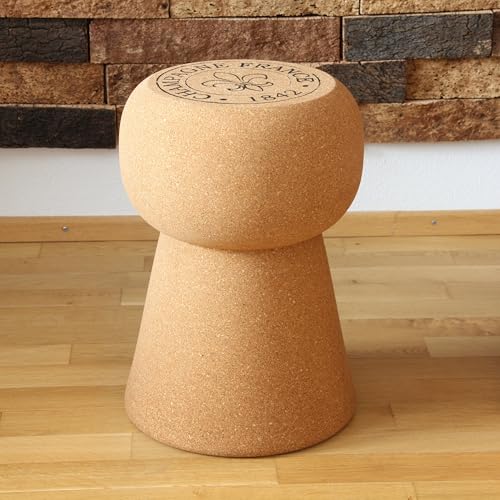 Kork Hocker in Form eines Champagnerkorkens – Stylischer, bequemer Hocker für Wohnzimmer und Bar – Ideal als dekoratives Möbelstück, Geschenk oder als einzigartiger Akzent für Ihre Einrichtung von Palatina Werkstatt