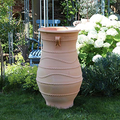 Palatina-Keramik | große XXL Terracotta Amphore | 100 cm | hohes Pflanzgefäß Pflanztopf | Winterfest | mediterrane Deko | Garten Balkon Terrasse Innen, Cistus von Palatina Werkstatt