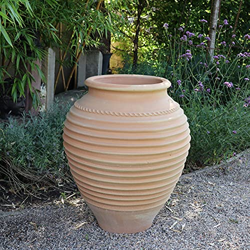 Palatina Keramik | handgefertigte Terracotta Amphore | frostfest und hochwertig | bauchige Gartenamphore Ficus in sechs Größen erhältlich (80cm) von Palatina Werkstatt