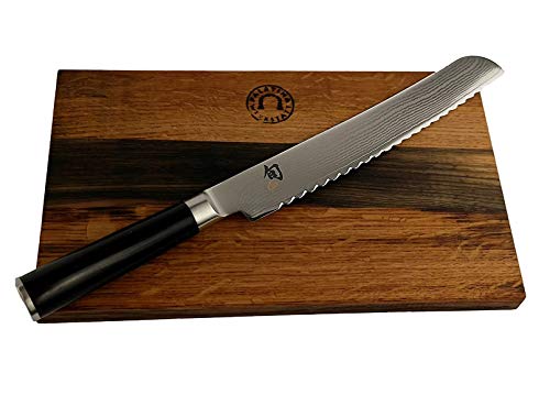 Palatina Werkstatt ® Kai Shun Classic Angebotsset | ultrascharfes DM-0705 Brotmesser | 23 cm Klinge aus 32-Lagen Damaststahl + Schneidebrett aus Fassholz 30x18 cm | VK: 245,- € von Palatina Werkstatt