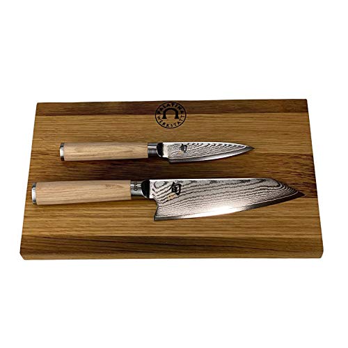 Palatina Werkstatt ® Kai Shun Classic White Bundle | DM-0700W | Japanisches Officemesser | + DM-0777W | limitiertes Kiritsuke Kochmesser | +30 x18 cm Fassholzbrett | 329,- € von Palatina Werkstatt