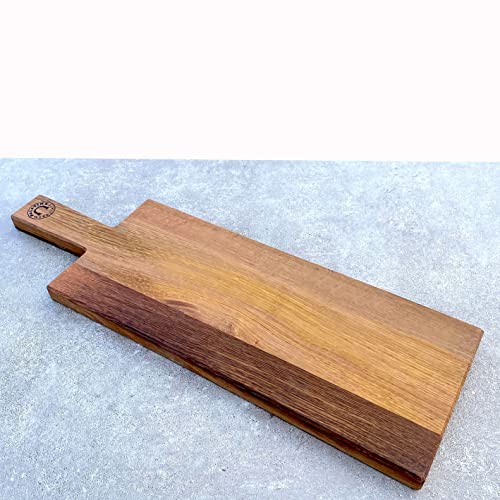 Palatina Werkstatt ® Servierbrett massiv, stabiler Griff handgefertigt aus Fassdauben von Alten Weinfässern, Made in Germany von Palatina Werkstatt