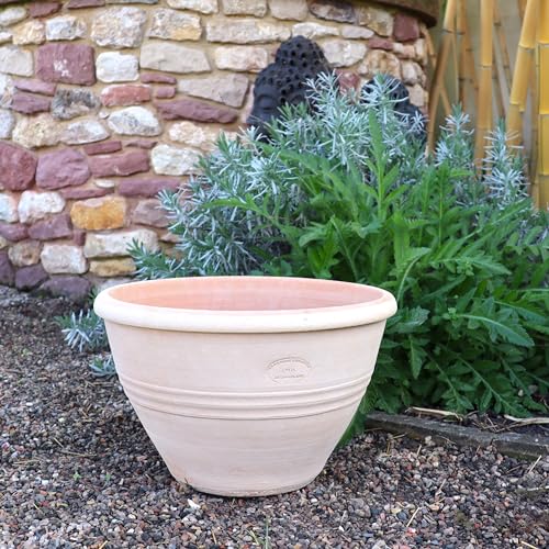 Palatina Werkstatt Terracotta Blumentopf Veronica 40cm - 100% Handgefertigter Terracotta Pflanzkübel für den Garten & Innenbereich - Robust & Stilvoll zu jeder Jahreszeit von Palatina Werkstatt