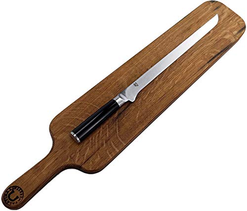 Palatina Werkstatt Kai Shun Classic Geschenkset | Schinkenmesser DM-0735 (30 cm Klinge) | + | exklusives Servierbrett aus alten Fassdauben (Eiche) | VK: 259,- € von Palatina Werkstatt