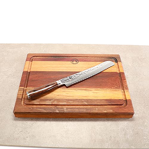 KAI Shun Premier Tim Mälzer Angebotsset | TDM-1705 ultrascharfe japanische Brotmesser aus Damaststahl | + großes massives Schneidebrett aus Fasseiche 40x30 cm | VK: 279,- € von Palatina Werkstatt